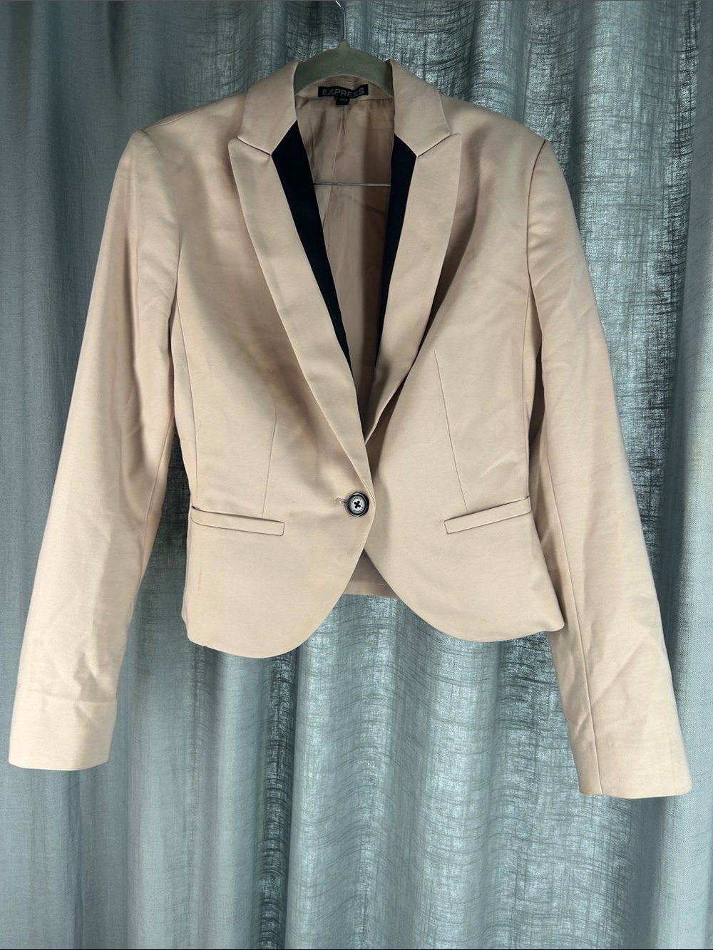 Express Blush Blazer with Black Trim